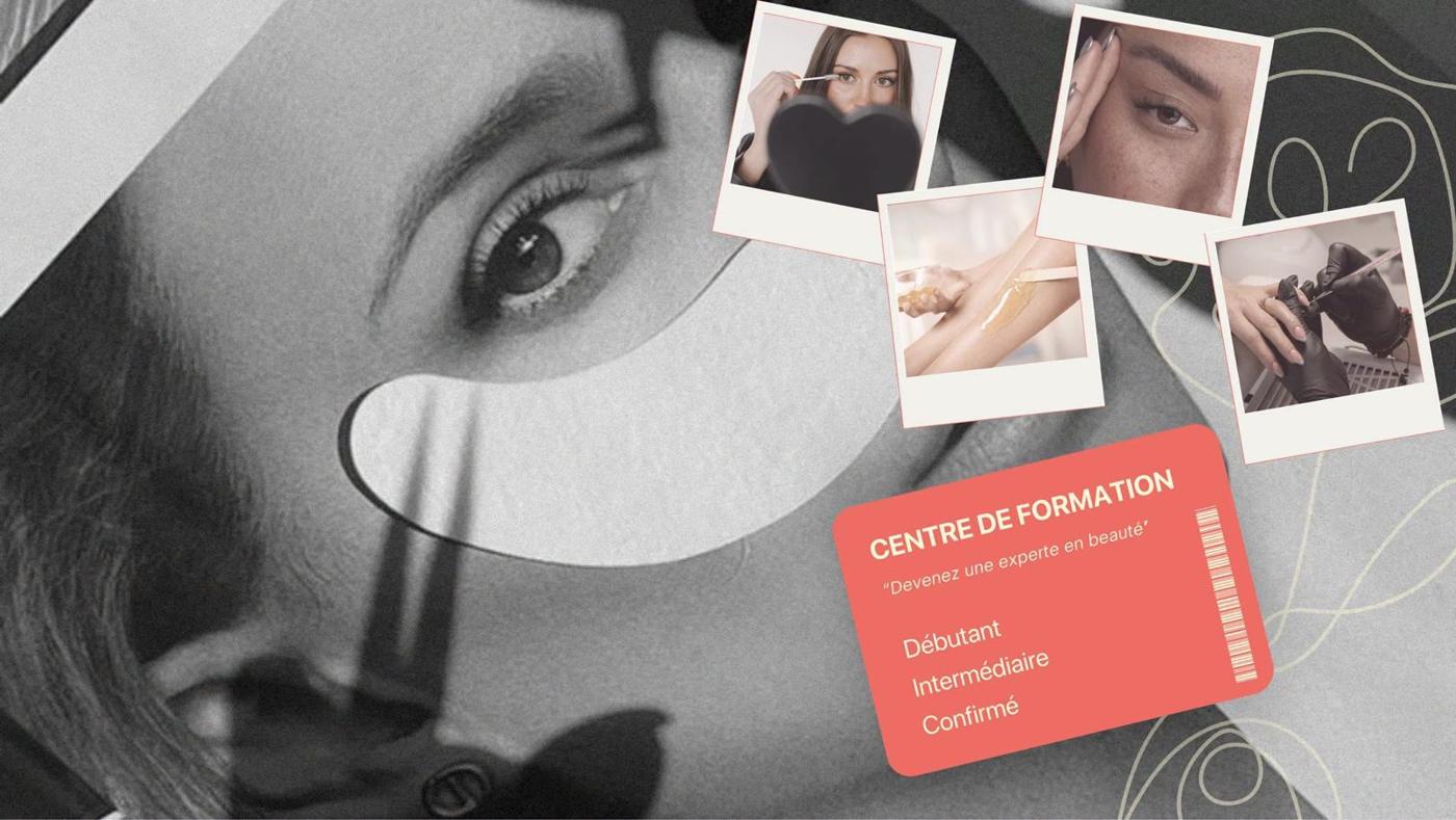 Pose d'extensions de cils, polaroïds d'épilation, de soin et d'onglerie